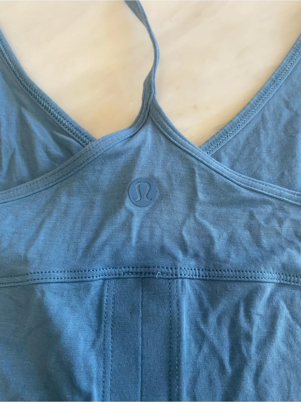 lululemon Light Blue Womens Racerback Tank Top flowy open sz L